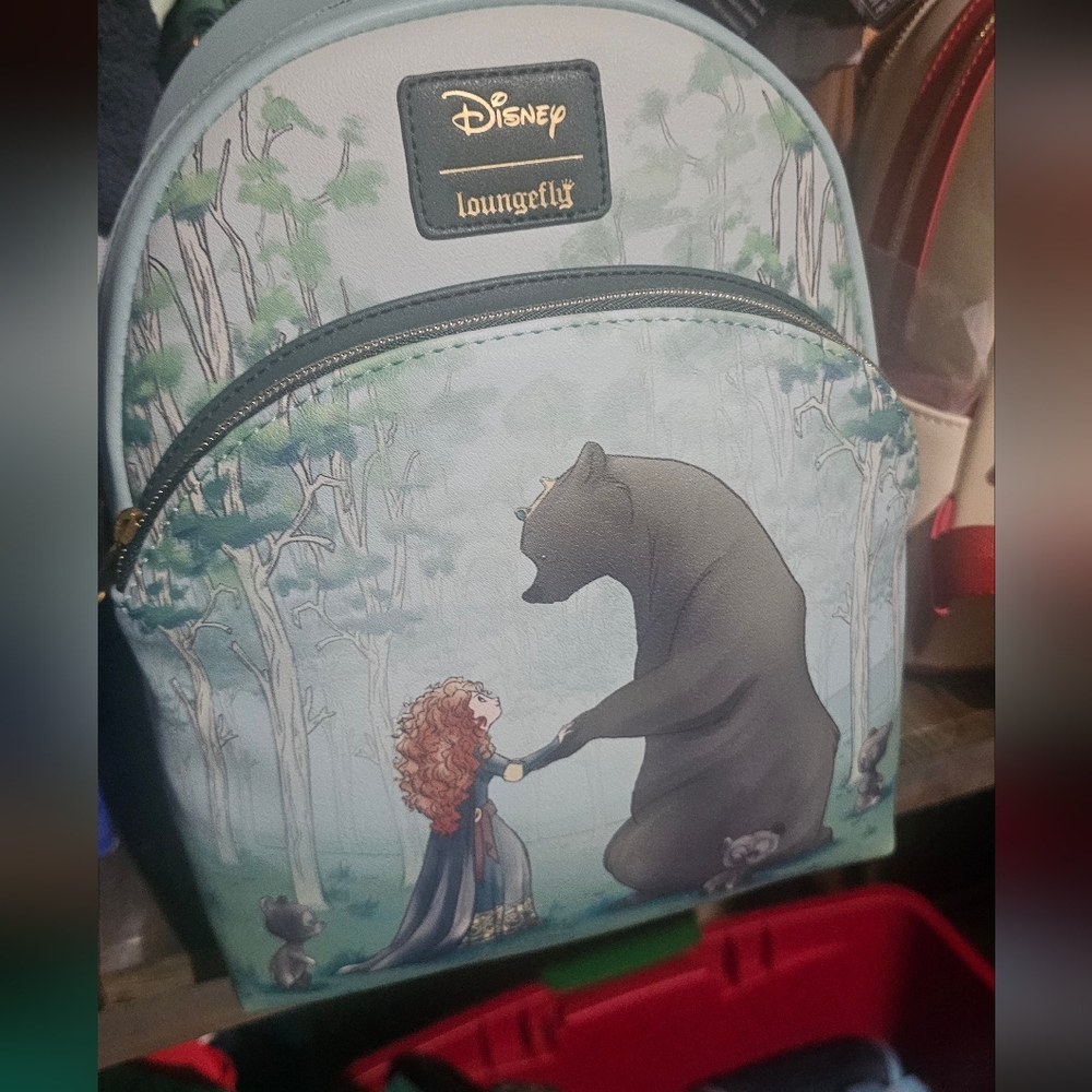 Loungefly Disney Kids Backpack - Aqua and Brown Bear Design - Picture 2 of 6